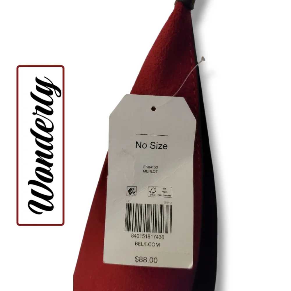 NWT WONDERLY Merlot Vegan Leather & Suede Oversized Hobo Belk Exclusive - Picture 6 of 15